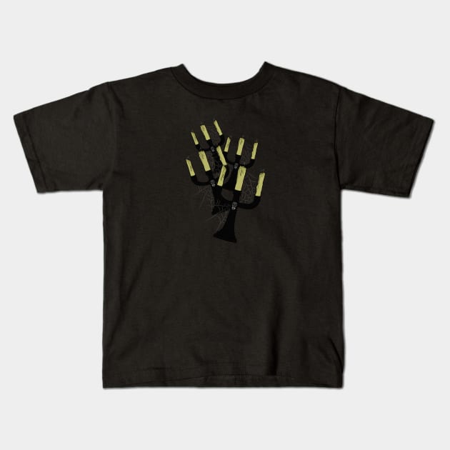 Ghostly Candelabra Kids T-Shirt by Rua and Zach's Ghostly Bootique